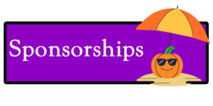 Purple banner with "Sponsorships" and a pumpkin.