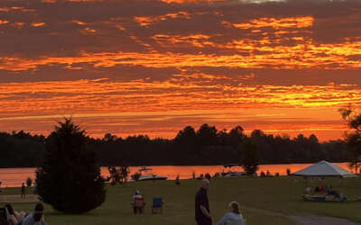 Fiery Sunset at the Lake Anna Beach