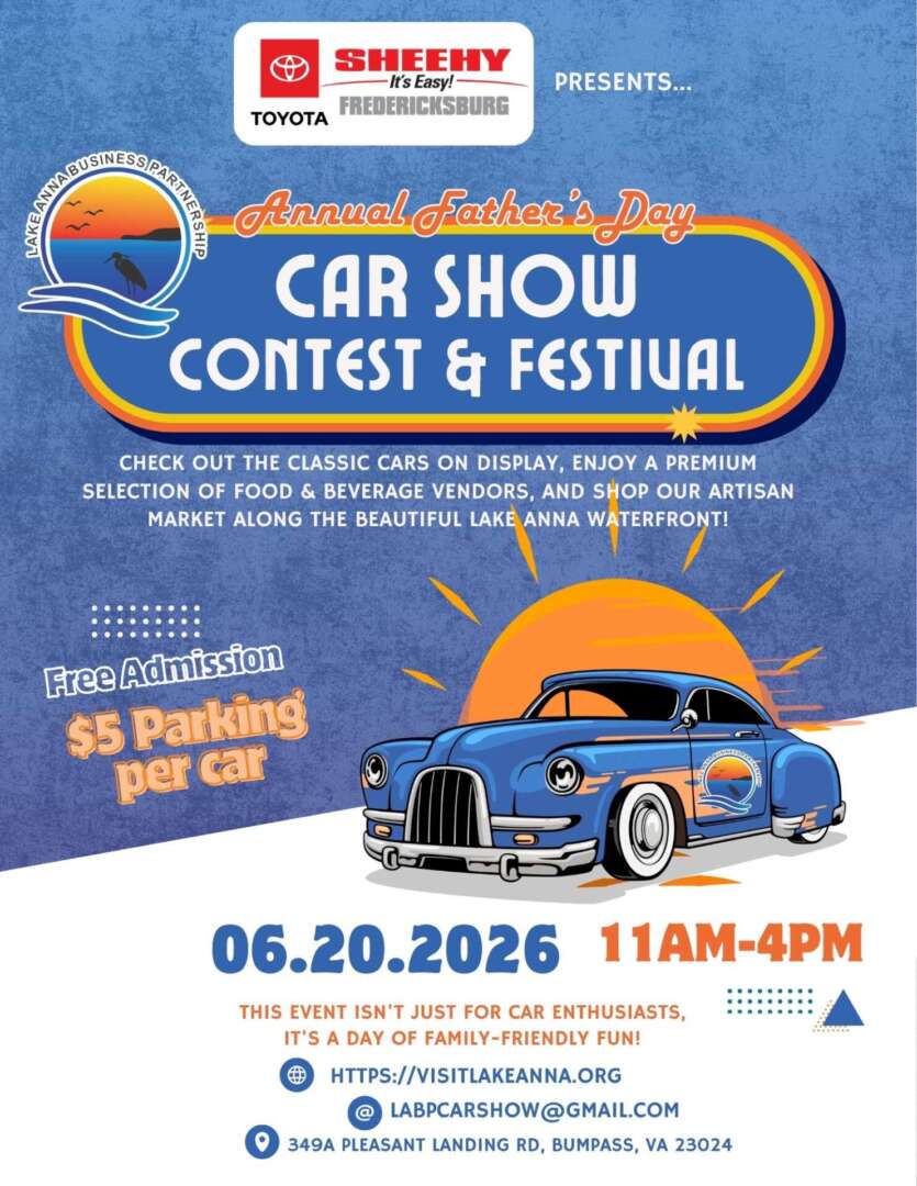 Car show festival poster with event details.